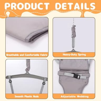 Taleco Gear 2 in 1 Toddler Swing ＆ Jumper, Swing Set for Indoor/Outdoor, Baby Jumpers and Bouncers, Easy to Assemble & Store, Suitable for Children 6 Months and Older（Black） - Image 4