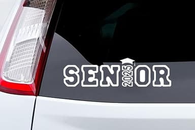 Senior 2025 White Vinyl Decal - 3x11 Inch, Adhesive Sticker for Cars, Laptops, and More - Image 7