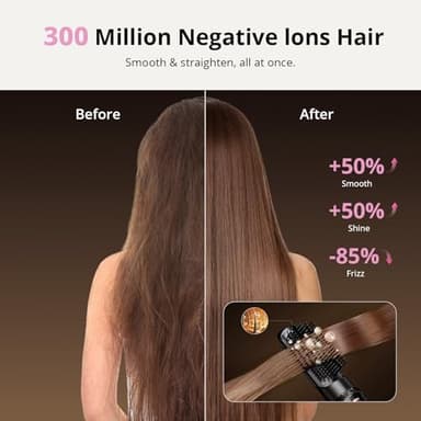 7-in-1 Hair Dryer Brush & Hair Styler, Fast Drying Blow Dryer & Curling StylingTool, Hot Air Styler No Heat Damage, Powerful Multi-Styler for Curling Volumizing Straightening Styling (Blush Pink) - Image 4