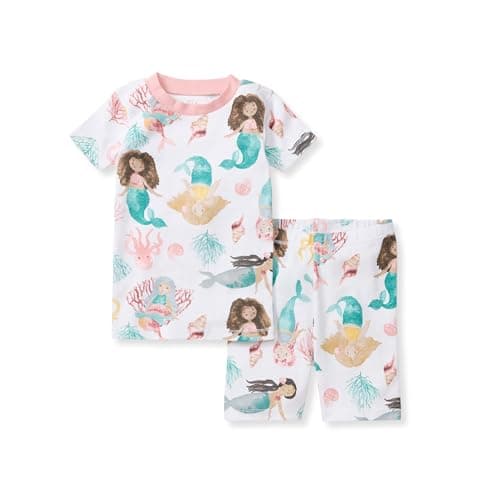 Burt's Bees Baby Baby Girls' Pajamas, Tee and Short 2-Piece Pj Set, Magical Mermaids - Image 1