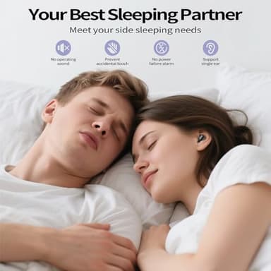 Sleep Earbuds, Mini ANC Wireless Earbuds Bluetooth 5.4 Headphones Deep Bass Stereo, 48H Playtime Ear Buds, 4 ENC Noise Cancelling Mic, In Ear IP7 Waterproof Earphones for Side Sleepers,Touch Control - Image 2