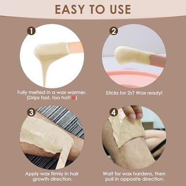 KOTAMU Hard Wax Beads for Hair Removal - 1lb Sensitive Skin Thick Hair Formula for Full Body, Face, Chest, Back, Leg, Bikini Brazilian Waxing - Wax Refill for Women and Men - Image 7