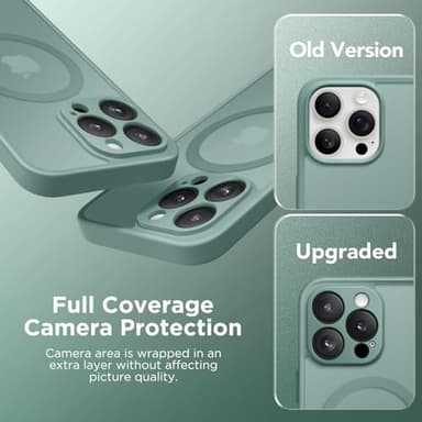 CAPRARO Magnetic Compatible with iPhone 16 Pro Case, Upgraded [Full Camera Protection] [Compatible with MagSafe] Protective Translucent Matte Women Girl Phone Case Cover, Midnight Green - Image 6