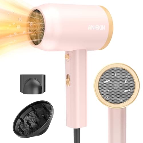 ANIEKIN Hair Dryer, 1875 Watts Fast Drying Blow Dryer with Diffuser and Concentrator, Compact Lightweight Hair Dryer for Women and Men - Image 1