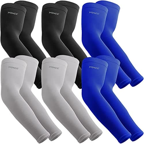 YQXCC 6 Pairs Arm Sleeves | Cooling UV Sun Protection | Sports Compression Sleeves | for Men Women - Image 1