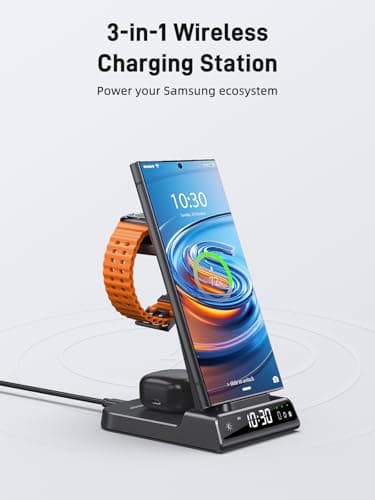 Wireless Charger for Samsung Charging Station, 3 in 1 Android Phone Charger for Samsung Galaxy S25 Ultra/S24 Ultra/S23/Z Fold7/Flip7, Galaxy Watch 8/8 Classic/Ultra/7/6/5, Galaxy Buds 3 Pro/3 - Image 2