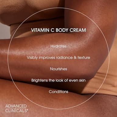 Advanced Clinicals Vitamin C Cream Visibly Brightening Body Lotion | Vitamin C Moisturizer Skin Care Body Cream For Women & Men Helps Visibly Improve Look Of Dark Spots & Uneven Skin Tone, 16 Ounce - Image 5