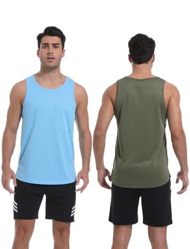 TELALEO 5 Pack Men's Workout Tank Tops Sleeveless Mesh Muscle Gym Shirt Quick Dry M - Image 2