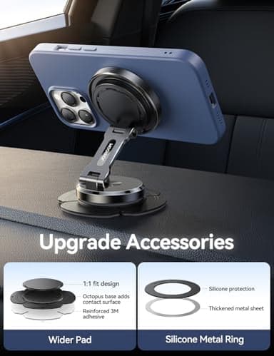 JOYROOM for MagSafe Car Mount Charger with Rotatable Charging Panel, 15W Fast Charging Metal Magnetic Phone Holder, Dashboard Wireless Charger for iPhone Car Mount for iPhone 17/16/15/14/13/12 - Image 5