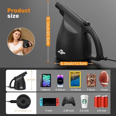 SIN SHINE Compressed Air Duster-110000RPM Super Power Electric Air Duster for Cleaning Dust, Hairs, Crumbs, Scraps for Laptop, Computer, Replaces Compressed Air Cans & Canned Air (Jet-Black - Image 7