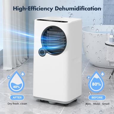 Qxpztk Portable Air Conditioners,16000 BTU 6-in-1 Cooling, Dehumidifier & Fan, Ultra Quiet with 24H Smart Timer, Auto Shut-Off & Child Lock for Home/Bedroom/Office - Image 6