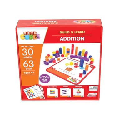 Junior Learning: Mathcubes - Addition - 30 Activity Set, Build & Learn, Blocks & Boards Hands On Math, Developmental & Education Set, Kids Ages 4+ - Image 4