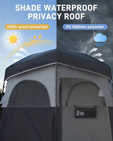 KingCamp Shower Tent, Portable Privacy Tent Outdoor Camping 1/2 Room Toilet Tents with Shower Bag & Dressing Room for Travel Beach Tailgate - Image 5