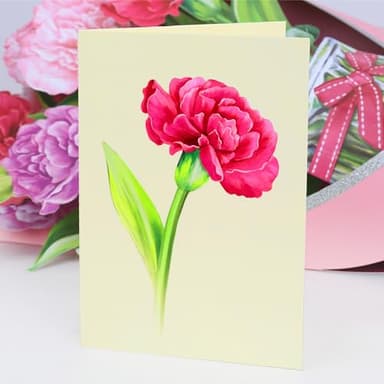Airpark Pop Up Flower Card, 10 Inch Carnation 3D Paper Flowers Bouquet, Popup Greeting Cards with Blank Note Card & Envelope, Birthday, Graduation Decorations, Get Well Soon, Thank You Gifts for Women Mother - Image 8