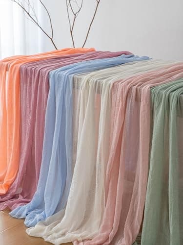 Keketoarrange Sage Green Table Runner Cheesecloth 120 Inch 10 FT Rustic Boho Cheese Cloth Table Runner for Wedding Baby Shower Bridal Shower Sheer Gauze Centerpiece Home Decorations - Image 7