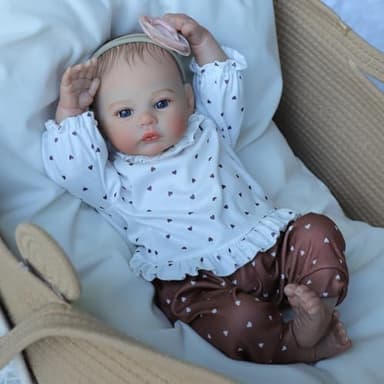 KSBD Reborn Baby Dolls - 18 Inch Realistic Baby Doll Girl, Real Life Baby Dolls with Cute Soft Vinyl Body, Real Baby Doll Newborn Lifelike Baby Gift with Accessories for 3+ Years Old Kids - Image 7