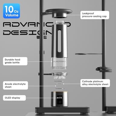 Hydrogen Water Bottle Generator - Up to 8100 PPB | Certified H2 Generator-Portable Alkaline Water Pitcher | 3 Hydrogen Modes| Platinum-Iridium Catalyst | Healthy Gift - Image 4