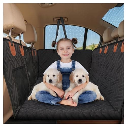 BIKAEIK Back Seat Extender for Dogs, Dog Car Seat Cover with Hard Bottom,Dog Hammock for Car Backseat Protector Waterproof Dog Car Seat Bed with Mesh Window for Cars,Trucks,SUVs - Image 1