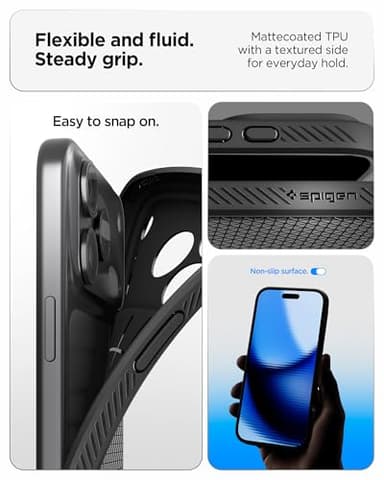 Spigen for iPhone 17 Pro Max Case, Liquid Air [TPU Covered Camera Control] [No Magnet Ring] [Military-Grade Protection] - Matte Black - Image 4