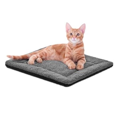 K&H PET PRODUCTS Self-Warming Cat Bed Pad, Self Heating Pad for Outdoor Cat Houses, Warming Mat for Indoor Pet Beds & Furniture, Reversible Blanket, Machine Washable - Small 21 X 17in Gray/ Black - Image 1