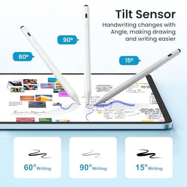 Hastraith Dual Tip Stylus Pen for iPad(2025-2018),13 Mins Fast Charge with Tilt Sensitivity and Palm Rejection for iPad 11/10/9/8/7/6th Gen,Air 7/6/5/4/3/M3/M2,Pro 13"/12.9"/11"/M4, Mini 7/6/5th,White - Image 5
