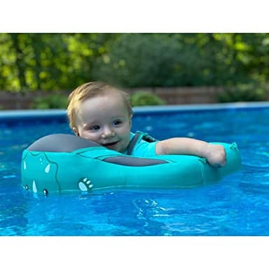 Mambobaby Float with Canopy Size Improved Non Inflatable Infant Baby Pool Float Smart Mambo Float Swim Trainer Add Tail Baby Swim Float Mambo Baby Float Solid Air Free Water Waist Swimming Ring - Image 2