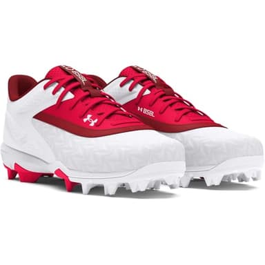 Under Armour Men's Leadoff Low RM 3.0 Baseball Cleat, (600) Red/White/Red, 7.5, US - Image 2