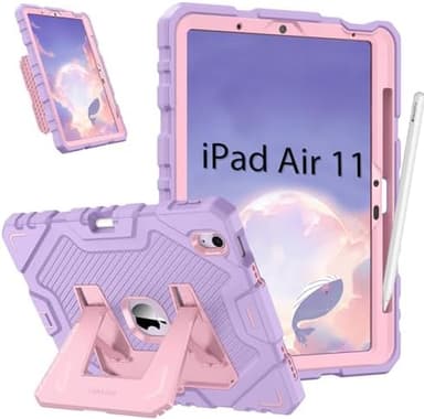 Fintie Case for iPad Air 11-inch M3 (2025) / M2 (2024), iPad Air 5th (2022) / 4th Generation (2020) 10.9 Inch, Fully-Body Rugged Heavy Duty Shockproof Case with Kickstand for Kids, Purple - Image 3