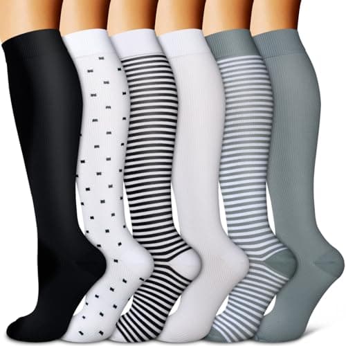 Copper Compression Socks for Women & Men (6 pairs) - Best Support for Nurses, Running, Hiking, Recovery - Image 1