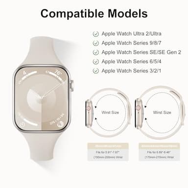 6 Pack Thin Bands Compatible with Apple Watch Band 38mm 40mm 41mm 42mm 44mm 45mm 46mm 49mm Women Men, Sport Silicone Strap Slim Wristband for iWatch Series 11 10 9 8 SE 7 6 5 4 3 2 1 Ultra - Image 2