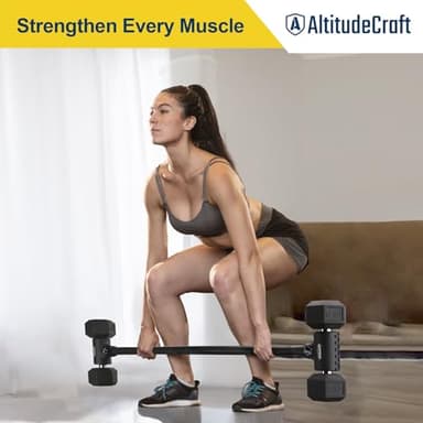 AltitudeCraft Dumbbell to Barbell Converter, Transform Dumbbells to Barbell Bar, Dumbbell Barbell Converter for Home Gym, Adjustable to 200 lb Capacity - Image 8