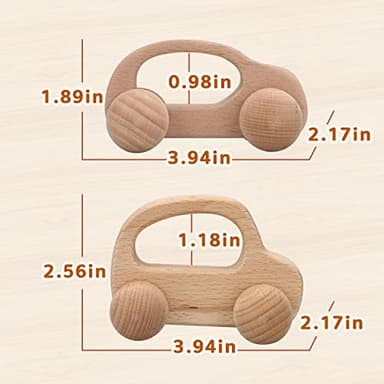 TOY Life Wooden Toys Cars, Montessori Toys for Babies 0-6-12 Months, Rattle Cars for Toddlers 1-3, Wooden Baby Toys Gift 1 Year Old, Baby Boy Girl Nursery Decor, 1 Year Old Boy Birthday Gift - Image 7