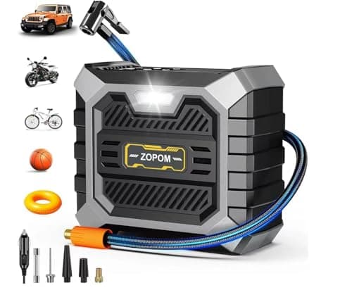 Tire Inflator Portable Air Compressor DC 12V Air Compressor Portable with Digital Pressure Gauge Air Pump for Car Tires - Car Accessories Bike, Ball, Motor (Light black) - Image 1