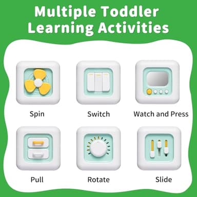 SOCBTNSO Busy Cube Toy, Sensory Toys for Toddlers 1-3, Baby Car Seat Toys 12-18 Months, Toddler Airplane Travel Toys Age 1-2, Learning Fine Motor Skills, 1st Birthday Gifts Boys Girls - Image 3