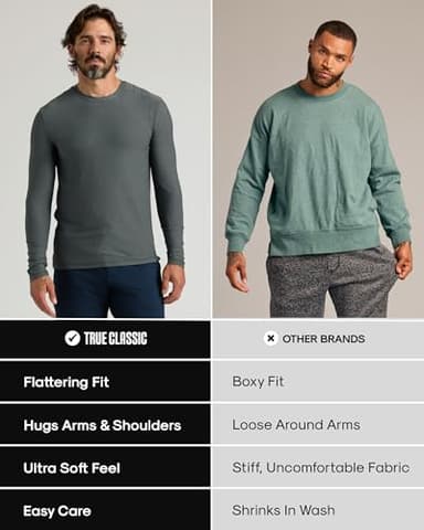 True Classic Workout Shirts for Men – Mens Shirts & Muscle Shirt for Men, Gym Shirt, Mens Tank Top and Athletic Base Layer, Workout Tee Long Sleeve, Pack of 1, Navy, S - Image 5