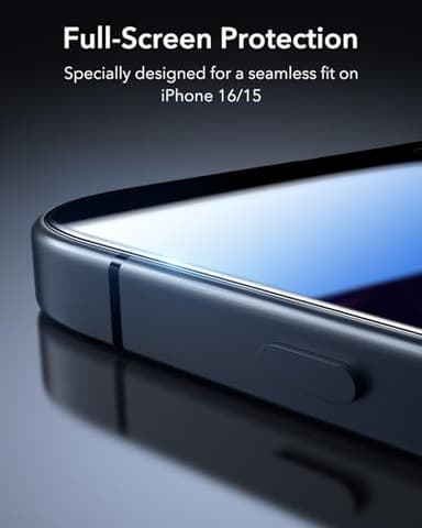 ESR 3 Pack 9H+ Glass for iPhone 16/ iPhone 15 Privacy Screen Protector, [Military Grade Shatterproof & Longest Durable] Armorite Anti-spy Tempered Glass with UltraFit Tray - Image 7