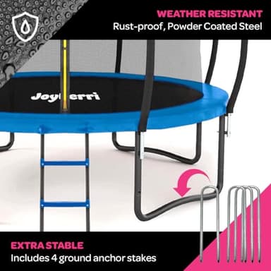 Trampoline for Kids and Adults - 8Ft 10Ft 12Ft 14FT Trampoline with Net - with Bonus Sprinkler and LED Lights/ASTM Certified/Extra Sturdy Recreational Outdoor Trampolines - Image 6
