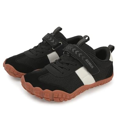 KUBUA Kids Barefoot Shoes Boys Girls Sneakers Lightweight Durable Tennis Shoes School Gym Sports Black 3.5 Big Kid - Image 5
