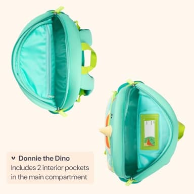 BabbleRoo Toddler Backpack, Kids Backpack - Light & Comfortable, Water Resistant Neoprene, Leash for Toddlers 1-3, Reflective Strips for Visibility, Animal Backpack, Donnie the Dino - Image 5