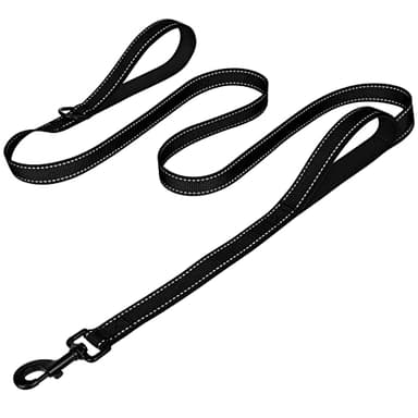 Joytale Dog Leash Heavy Duty for Large Dogs That Pull, Double Handle for Traffic Control, Double-Sided Reflective Leashes for Large Medium Dogs Night Safety, 6FT, Black - Image 1