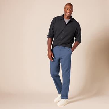 Amazon Essentials Men's Athletic-Fit Casual Stretch Chino Pant (Available in Big & Tall), Dark Blue, 42W x 30L - Image 7