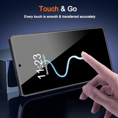 Milomdoi 3 Pack Privacy Screen Protector for Samsung Galaxy S25 Ultra Tempered Glass with 3 Pack Camera Lens Protector, Ultra 9H Accessories [Support Fingerprint Unlock] Black - Image 6