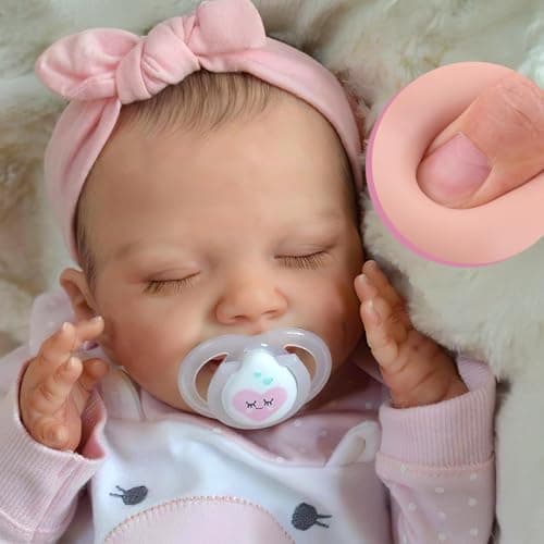 BABESIDE Silicone Baby Doll - 20-Inch Lifelike Reborn Baby Dolls Sweet Smile Realistic-Newborn Real Life Sleeping Girl with Toy Accessories Gift Set for Kids - Image 1