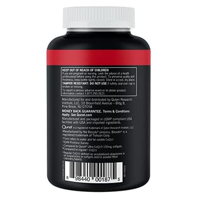 Qunol CoQ10 200mg Softgels, Ultra CoQ10 - Ultra High Absorption Coenzyme Q10 Supplements - Antioxidant Supplement for Vascular and Heart Health & Energy Production - 2 Month Supply - 60 Count - Image 9