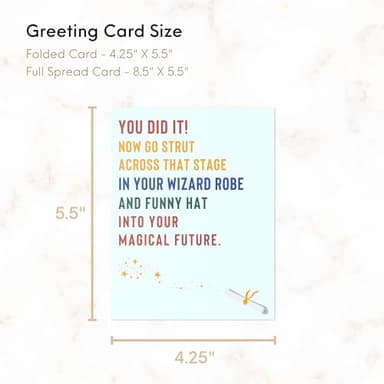 Graduation Card Funny for Him / Her, Congratulations Grad Card for Students Son Daughter, College High School University Greeting Cards (You Did It! Now Go Strut Across That Stage In Your Wizard Robe - Image 6