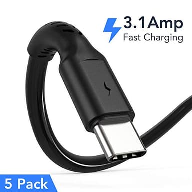 6 inch Short Fast Charging Cord, 5 Pack Durable USB A to USB Type C 3A Cable for Charging Station Compatible with Samsung Galaxy Note 9 10 S10 S20 S30 OnePlus 7T 8T LG V30 V40 - Image 2