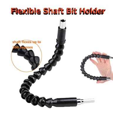 2 Pack Flexible Drill Bit Extension with 10 Drill Bit Sets, YTFGGY 11.8 inch Magnetic Hex Soft Shaft, Flexible Screwdriver Extension for Connect Drive Shaft Tip Drill Bit Kit Adaptor (BY) - Image 3