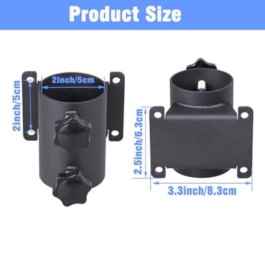 YZZHAJ Patio Umbrella Holder Heavy-Duty Adjustable Metal Sun Umbrella Clamp Stand Umbrella Clamp Mount Bracket for Deck Railing，Outdoor Courtyard,Balcony,Boats（Fit Max OD 2 inch） (2) - Image 2