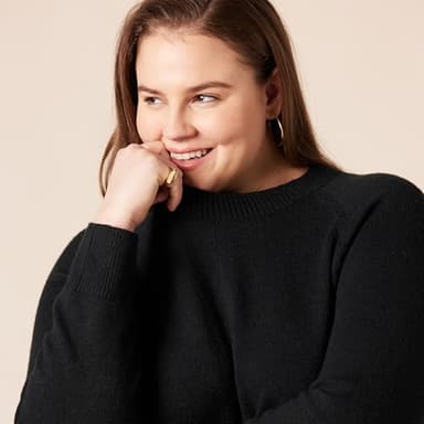 Amazon Essentials Women's Regular-Fit Soft Touch Long-Sleeve Crewneck Sweater, Black, Large - Image 3