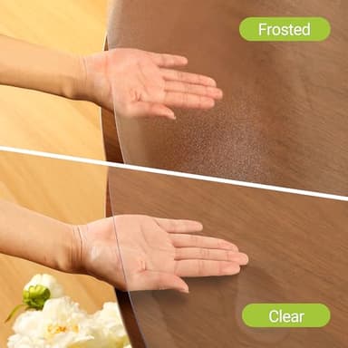 ETECHMART Clear Round Table Cover Protector 48'', 2.0mm Thick Vinyl Waterproof Transparent Table Protector, Non-Slip Heat Resistant Clear Plastic Table Cover Protector for Coffee Table Hard Floor - Image 4